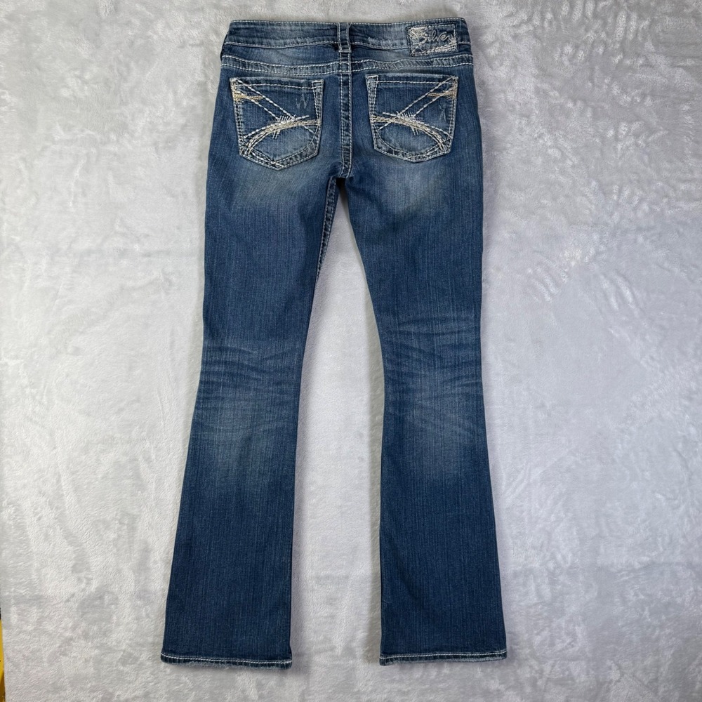 Silver Jeans Co Tuesday Bootcut Distressed Low Rise Denim Women's W27 L33 Blue